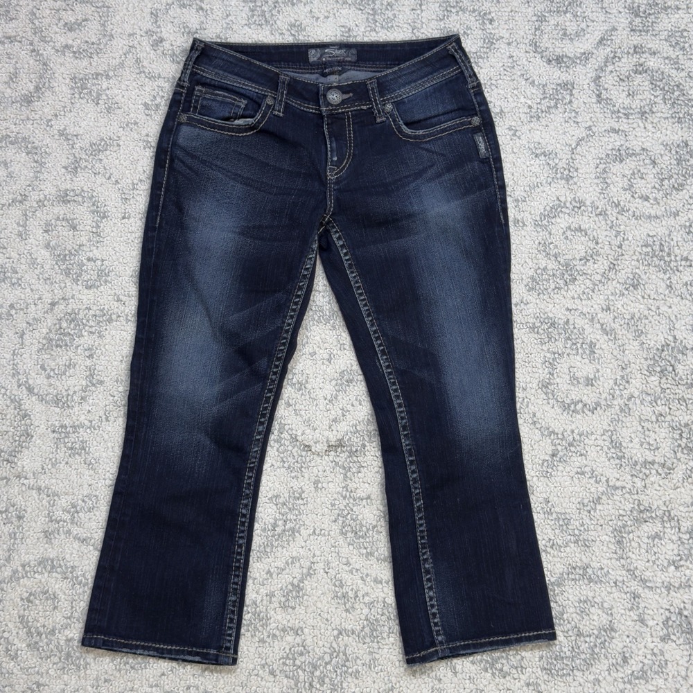 Silver Jeans Co. Aiko Kick‎ Flare Women's Size 28 Capris Jeans Dark Wash